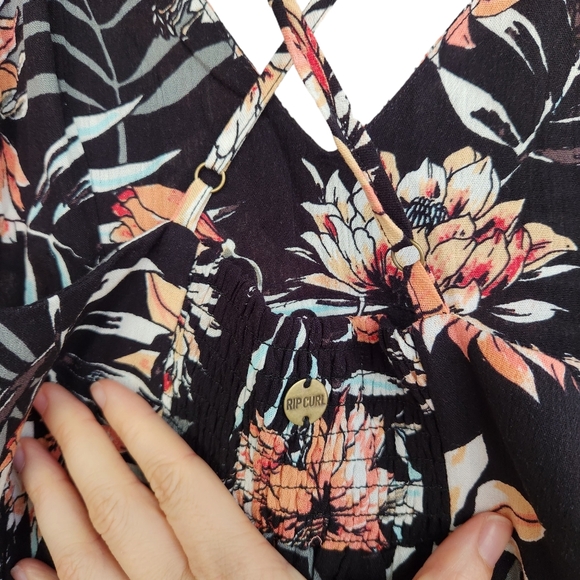 Rip Curl Flowy Mini Dress - Tropical Floral Black - Picture 4 of 7
